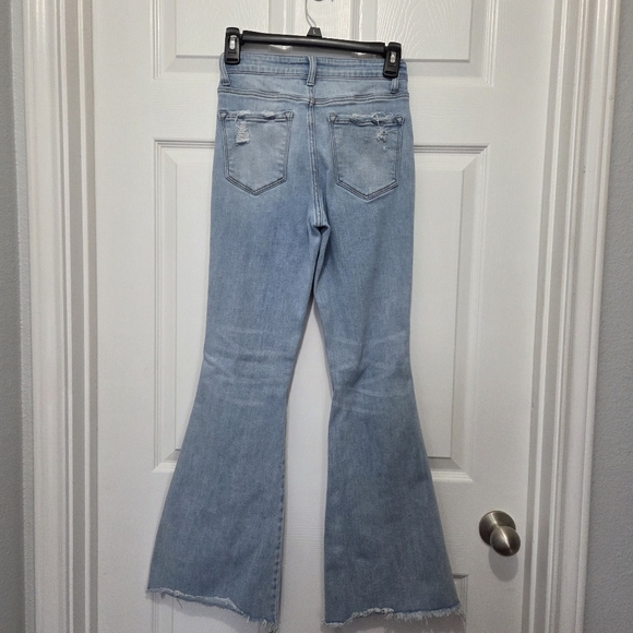 Flying Monkey Light Wash High Rise Flare Stretch jeans size 25 Boho Western - Picture 9 of 15